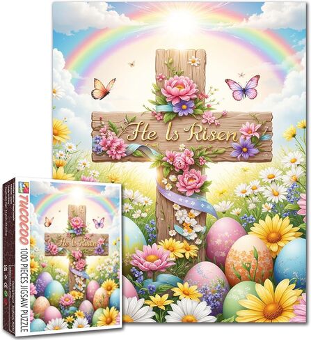 Jesus 1000 Piece Jigsaw Puzzles for Adults Jesus on The Cross Puzzles Christ Religious Puzzle Challenging Family Activity Games Colorful DIY Craft Puzzle for Home Decor Gifts 27×20 Inches in Kuwait