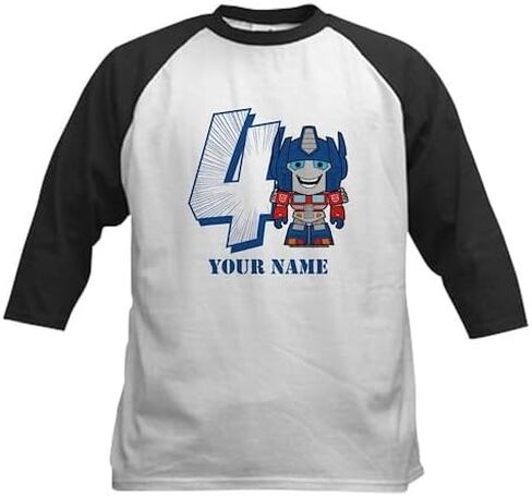 CafePress Custom Personalized Transformers 4 Optimus Prime Kids Cotton Baseball Jersey, 3/4 Raglan Sleeve Shirt in Saudi Arabia