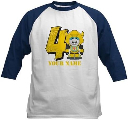 CafePress Custom Personalized Transformers 4 Bumblebee Pers Kids Cotton Baseball Jersey, 3/4 Raglan Sleeve Shirt in Saudi Arabia