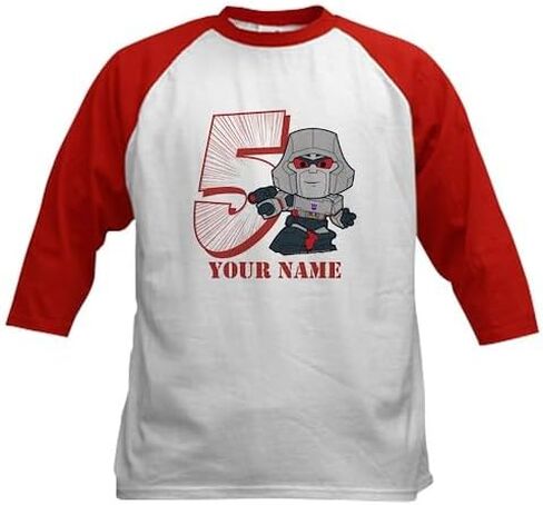 CafePress Custom Personalized Transformers 5 Megatron Perso Kids Cotton Baseball Jersey, 3/4 Raglan Sleeve Shirt in Saudi Arabia