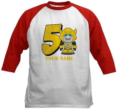 CafePress Custom Personalized Transformers 5 Bumblebee Pers Kids Baseball Jersey Kids Cotton, 3/4 Raglan Sleeve Shirt in Saudi Arabia