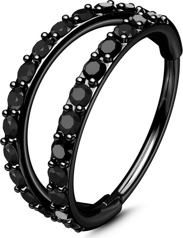 OUFER Double CZ Hoop Piercing Jewelry, Halloween & Christmas 20G Nose Rings (6MM 7MM 8MM), Classic 16G 18G 20G Cartilage Earrings (6MM–12MM), Surgical Steel Helix Tragus Lip Hoops for Women Men in Saudi Arabia