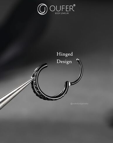 OUFER Double CZ Hoop Piercing Jewelry, Halloween & Christmas 20G Nose Rings (6MM 7MM 8MM), Classic 16G 18G 20G Cartilage Earrings (6MM–12MM), Surgical Steel Helix Tragus Lip Hoops for Women Men in Saudi Arabia