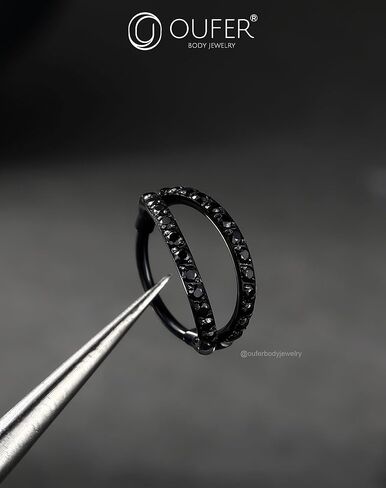 OUFER Double CZ Hoop Piercing Jewelry, Halloween & Christmas 20G Nose Rings (6MM 7MM 8MM), Classic 16G 18G 20G Cartilage Earrings (6MM–12MM), Surgical Steel Helix Tragus Lip Hoops for Women Men in Saudi Arabia