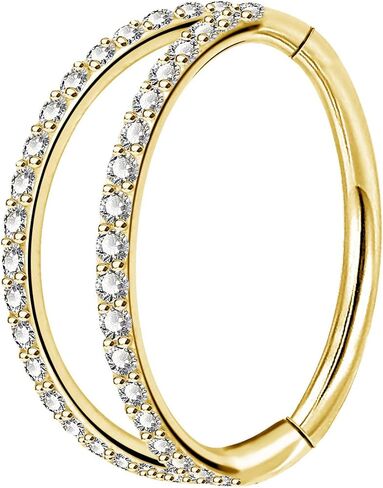 OUFER Double CZ Hoop Piercing Jewelry, Halloween & Christmas 20G Nose Rings (6MM 7MM 8MM), Classic 16G 18G 20G Cartilage Earrings (6MM–12MM), Surgical Steel Helix Tragus Lip Hoops for Women Men in Saudi Arabia