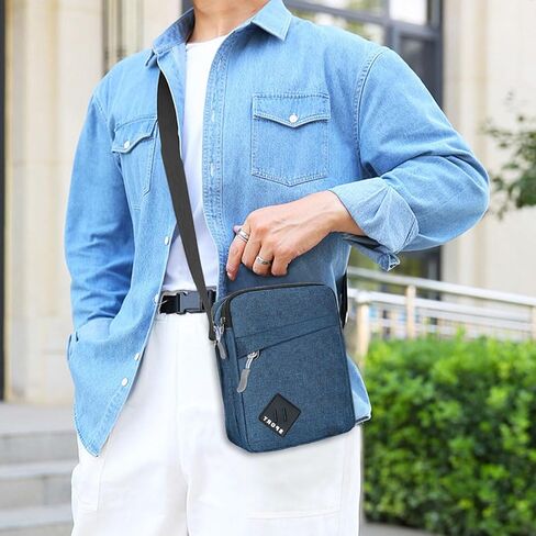 Men Crossbody Bags, Nylon Men Shoulder Handbag with Zipper, Small Messenger Bag for Man, Man Pouch Bag for Working in Saudi Arabia