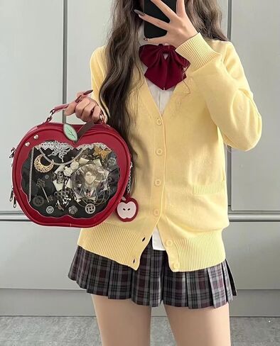 Ita Bag AppleShaped Backpack & Crossbody & Handbag Cute Anime Pin Display Gift for Friends Her in Saudi Arabia