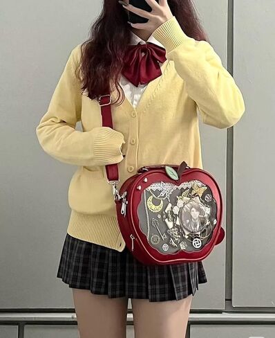 Ita Bag AppleShaped Backpack & Crossbody & Handbag Cute Anime Pin Display Gift for Friends Her in Saudi Arabia