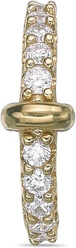 سوار أذن من الألماس 1/20 قيراط من Lavari Jewellers للنساء - غطاء أذن من الفضة الإسترلينية عيار 18 قيراط مطلي بالذهب الأصفر عيار 925 من الفضة الإسترلينية للنساء - مجوهرات مضادة للحساسية - تصميم عصري أنيق in Saudi Arabia