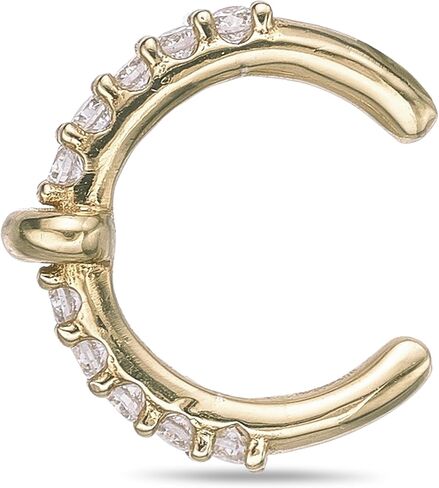 سوار أذن من الألماس 1/20 قيراط من Lavari Jewellers للنساء - غطاء أذن من الفضة الإسترلينية عيار 18 قيراط مطلي بالذهب الأصفر عيار 925 من الفضة الإسترلينية للنساء - مجوهرات مضادة للحساسية - تصميم عصري أنيق in Saudi Arabia