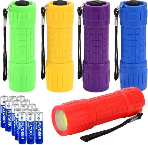 KunHe 5 Pack Glow in Dark Flashlights Mini Flashlight for Kids Bulk flashlights with Batteries Included Perfect for Teaching Kids Birthday Party Christmas Gifts Stocking Stuffers in Kuwait