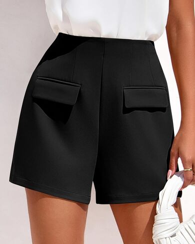 KIRUNDO Shorts for Women Dressy Casual 2026 Summer Elastic High Waisted Wide Leg Suit Tailored Business Work Shorts Pockets in Saudi Arabia