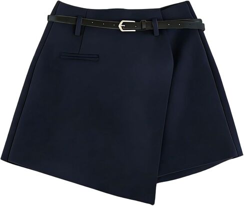 Floerns Women's Wrap Wide Leg Mini Shorts Casual Asymmetric Elegant Going Out Skirt Shorts Without Belt in Saudi Arabia