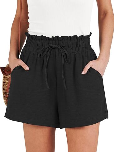 ANRABESS Shorts for Women Summer Casual High Waisted Wide Leg Drawstring Lounge Shorts Comfy 2026 Beach Vacation Clothes in Saudi Arabia