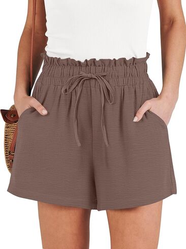 ANRABESS Shorts for Women Summer Casual High Waisted Wide Leg Drawstring Lounge Shorts Comfy 2026 Beach Vacation Clothes in Saudi Arabia