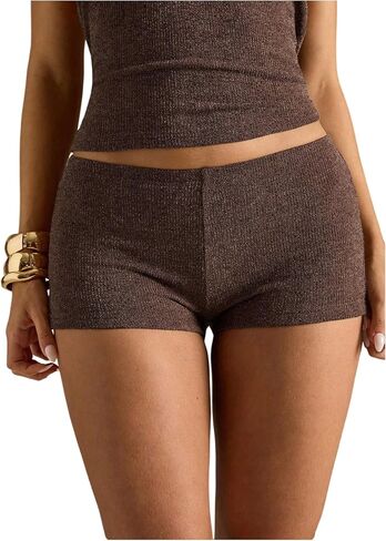 Women's Knit Mini Mirco Shorts Y2k Low Rise Skinny Hot Pants Clubwear in Saudi Arabia