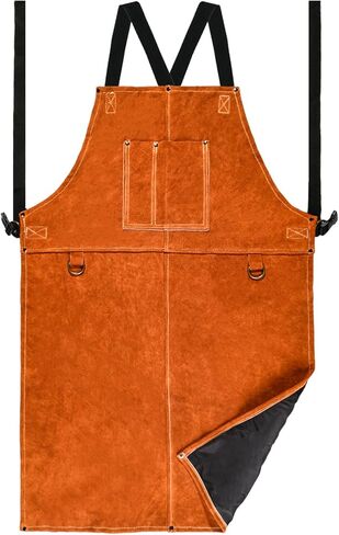 Leather Welding Work Apron - Heat Resistant & Flame Resistant Bib Apron, Flame Retardant Heavy Duty BBQ Apron in Kuwait