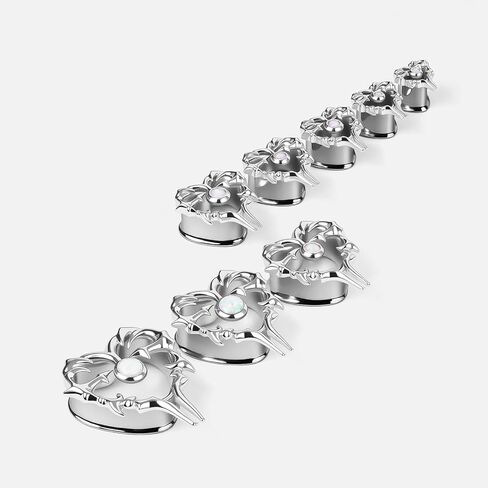 PUNKYOUTH Thorned Heart Ear Tunnels – Gothic Romantic Plugs with Spikes & Opal Gem, Elegant Baroque Big Gauge Jewelry for Women Men, 0g–1 Inch Stretching Piercing in Saudi Arabia