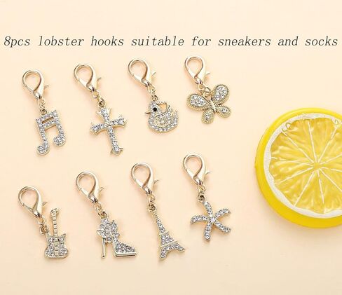 Bling Shoe Charms for Women,Gold Jewelry Shoe Accessories for Girly,Shoe Accessories With Holes,Sneakers and Socks Charms in Saudi Arabia