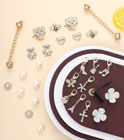 Bling Shoe Charms for Women,Gold Jewelry Shoe Accessories for Girly,Shoe Accessories With Holes,Sneakers and Socks Charms in Saudi Arabia