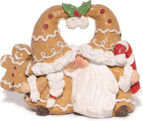 Hodao 2 PCS Christmas Gingerbread Man Gnomes Decorations Xmas Swedish Tomte Gnomes Figurines Decor Handmade Christmas Gingerbread Man Elves for Xmas Gift - Christmas Party Home Decor (Multicolor) in Kuwait