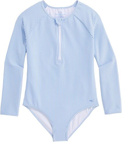 vineyard vines girls Girls' Seersucker Long Sleeve Zipper One-piece in Saudi Arabia