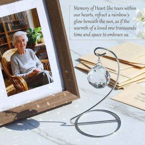 Memorial Gift with Stand, Unique Sympathy Idea for Loss of Family & Loved One, Tabletop Clear Crystal Rainbow Maker, Thoughtful Remembrance Bereavement Box in Saudi Arabia