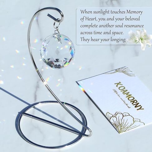 Memorial Gift with Stand, Unique Sympathy Idea for Loss of Family & Loved One, Tabletop Clear Crystal Rainbow Maker, Thoughtful Remembrance Bereavement Box in Saudi Arabia