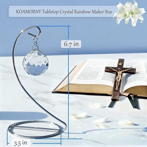 Memorial Gift with Stand, Unique Sympathy Idea for Loss of Family & Loved One, Tabletop Clear Crystal Rainbow Maker, Thoughtful Remembrance Bereavement Box in Saudi Arabia