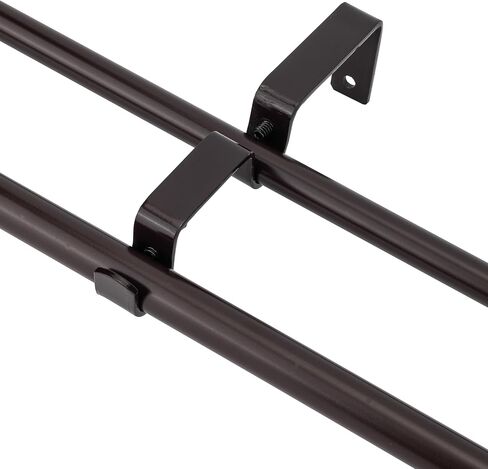 5/8" Double Curtain Rod with Brun Finials,Bronze Gold,28‘’-48‘’ in Saudi Arabia