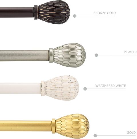 5/8" Double Curtain Rod with Brun Finials,Bronze Gold,28‘’-48‘’ in Saudi Arabia