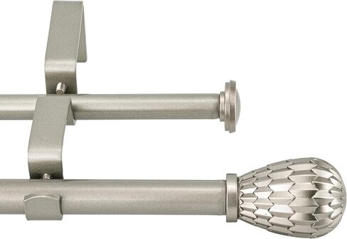 5/8" Double Curtain Rod with Brun Finials,Bronze Gold,28‘’-48‘’ in Saudi Arabia