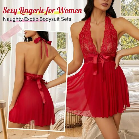 Lingerie for Women Sexy Babydoll Chemise Naughty Lingerie Sets Nightgown Sexy Lace Dress Sleepwear Teddy Outfits for Women in Saudi Arabia