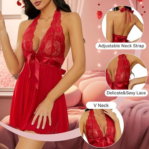 Lingerie for Women Sexy Babydoll Chemise Naughty Lingerie Sets Nightgown Sexy Lace Dress Sleepwear Teddy Outfits for Women in Saudi Arabia