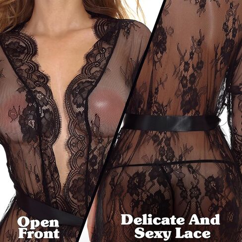 Lingerie for Women Sexy Lingerie and Panty Sets Robes 2 PCS Lace Sexy Pajama Sleepwear Nightgowns Outfits for Women in Saudi Arabia