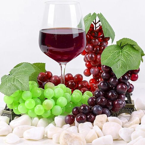 6Pc Assorted Colour Artificial Grapes Rubber Grape Bundles Decor Fake Fruits Hanging Grapes Bunches for Home Kitchen Party Wedding Wine Décor Photography Decoration(2Colors,4Size in Saudi Arabia