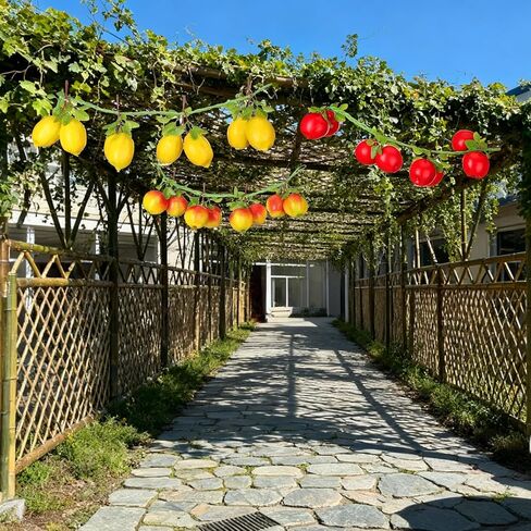 Karida 3 Pcs Sukkot Decoration Fruits Hanging Banner Sukkah Decorations Fruit Garland Artificial Pomegranate Apple Etrog Hanging Ornaments for Sukkot Jewish Holiday Indoor Outdoor Party Supplies in Saudi Arabia