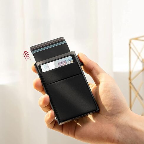 Automatic Pop-up Credit Card Holder Wallet, Minimalist RFID Blocking Cardholder for Men, Ideal Gift for Men’s Business Accessories in Saudi Arabia