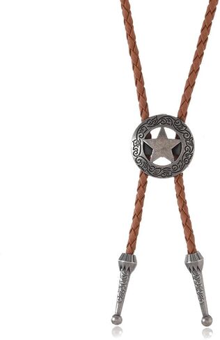 Bolo Tie for Men Western Cowboy Bolo Ties Turquoise Longhorn Horse Elk Leather Necktie Western Cowboy Accessories in Saudi Arabia