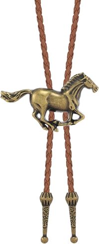 Bolo Tie for Men Western Cowboy Bolo Ties Turquoise Longhorn Horse Elk Leather Necktie Western Cowboy Accessories in Saudi Arabia