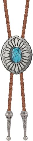 Bolo Tie for Men Western Cowboy Bolo Ties Turquoise Longhorn Horse Elk Leather Necktie Western Cowboy Accessories in Saudi Arabia