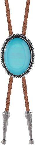 Bolo Tie for Men Western Cowboy Bolo Ties Turquoise Longhorn Horse Elk Leather Necktie Western Cowboy Accessories in Saudi Arabia