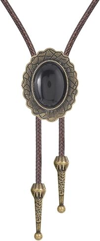 Bolo Tie for Men Western Cowboy Bolo Ties Turquoise Longhorn Horse Elk Leather Necktie Western Cowboy Accessories in Saudi Arabia