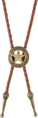 Bolo Tie for Men Western Cowboy Bolo Ties Turquoise Longhorn Horse Elk Leather Necktie Western Cowboy Accessories in Saudi Arabia
