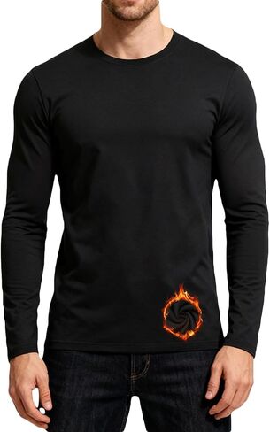 1/2 Pack Men's Thermal Shirts Fleece Lined Wool Long Sleeve Slim Fit T-Shirts Athletic Stretch Sweater Undershirts in Saudi Arabia