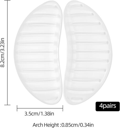 4 أزواج من دعامات قوس القدم للنساء، حشوات دعم قوس الجل للنساء، نعال أحذية لاصقة قابلة لإعادة الاستخدام لتخفيف آلام القدم من الأقدام المسطحة والتهاب اللفافة الأخمصية in Kuwait
