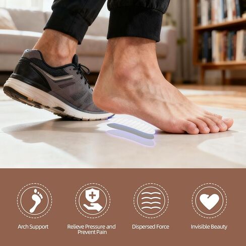 4 أزواج من دعامات قوس القدم للنساء، حشوات دعم قوس الجل للنساء، نعال أحذية لاصقة قابلة لإعادة الاستخدام لتخفيف آلام القدم من الأقدام المسطحة والتهاب اللفافة الأخمصية in Kuwait