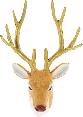 Wakauto Faux Deer Head Wall Decoration: Realistic Simulation Christmas Tree Ornament for Home, Party & Holiday Photo Props - Festive Elk Decor​ in Saudi Arabia