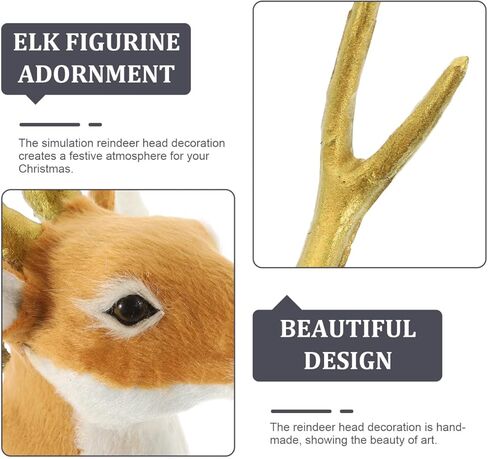 Wakauto Faux Deer Head Wall Decoration: Realistic Simulation Christmas Tree Ornament for Home, Party & Holiday Photo Props - Festive Elk Decor​ in Saudi Arabia