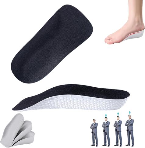 Height Increase Insoles - Arch Support Insoles for Plantar Fasciitis, Flat Feet, Over-Pronation, Achilles Tendonitis, Foot Pain Relief (Gray, 1.4Inch) in Saudi Arabia